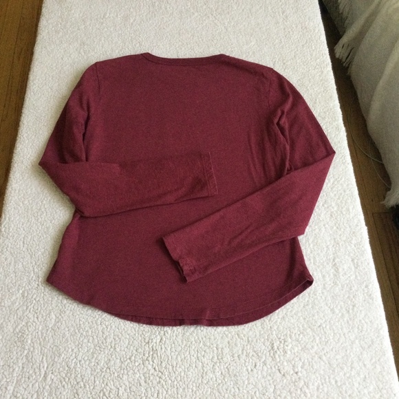 Vintage J. Crew Y2K Long Sleeve Crewneck Tee Burgundy - Sz Small - Picture 6 of 8